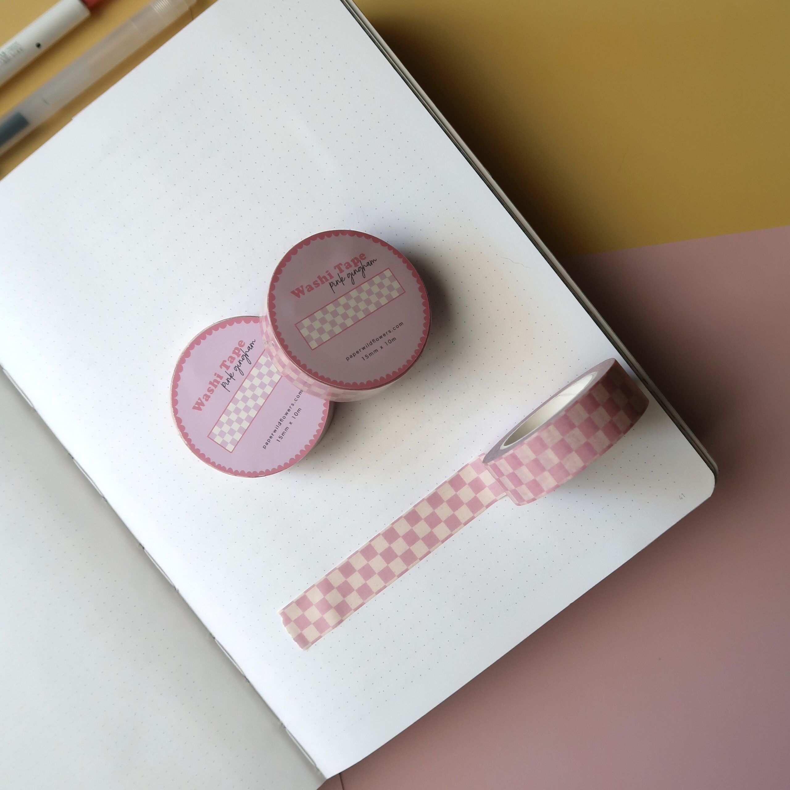 Foto van washi tape in een journal.