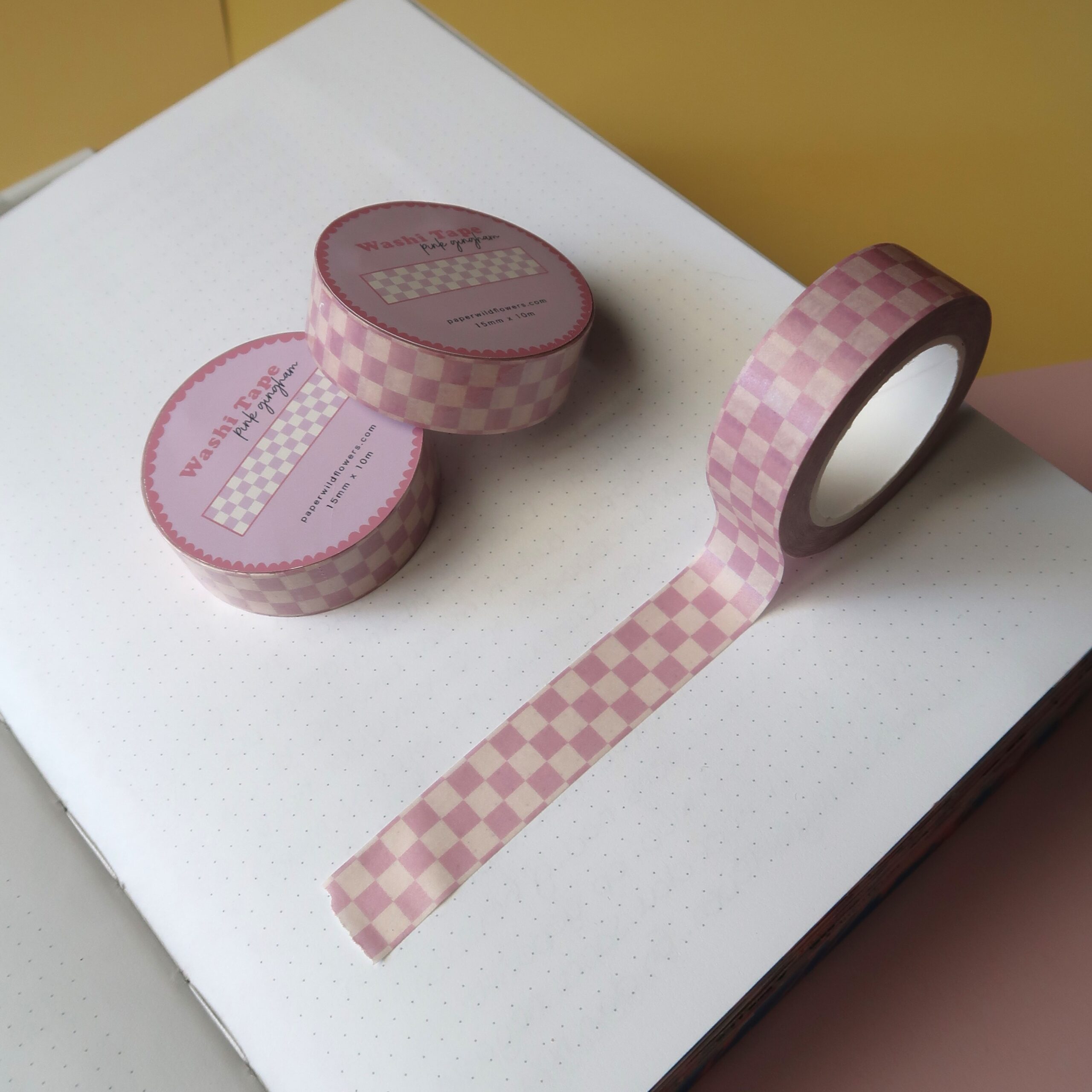 Foto van washi tape in een journal.
