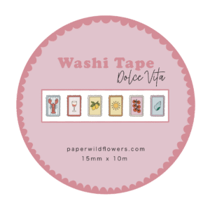 Afbeelding van de verpakkingsticker van de washi tape.