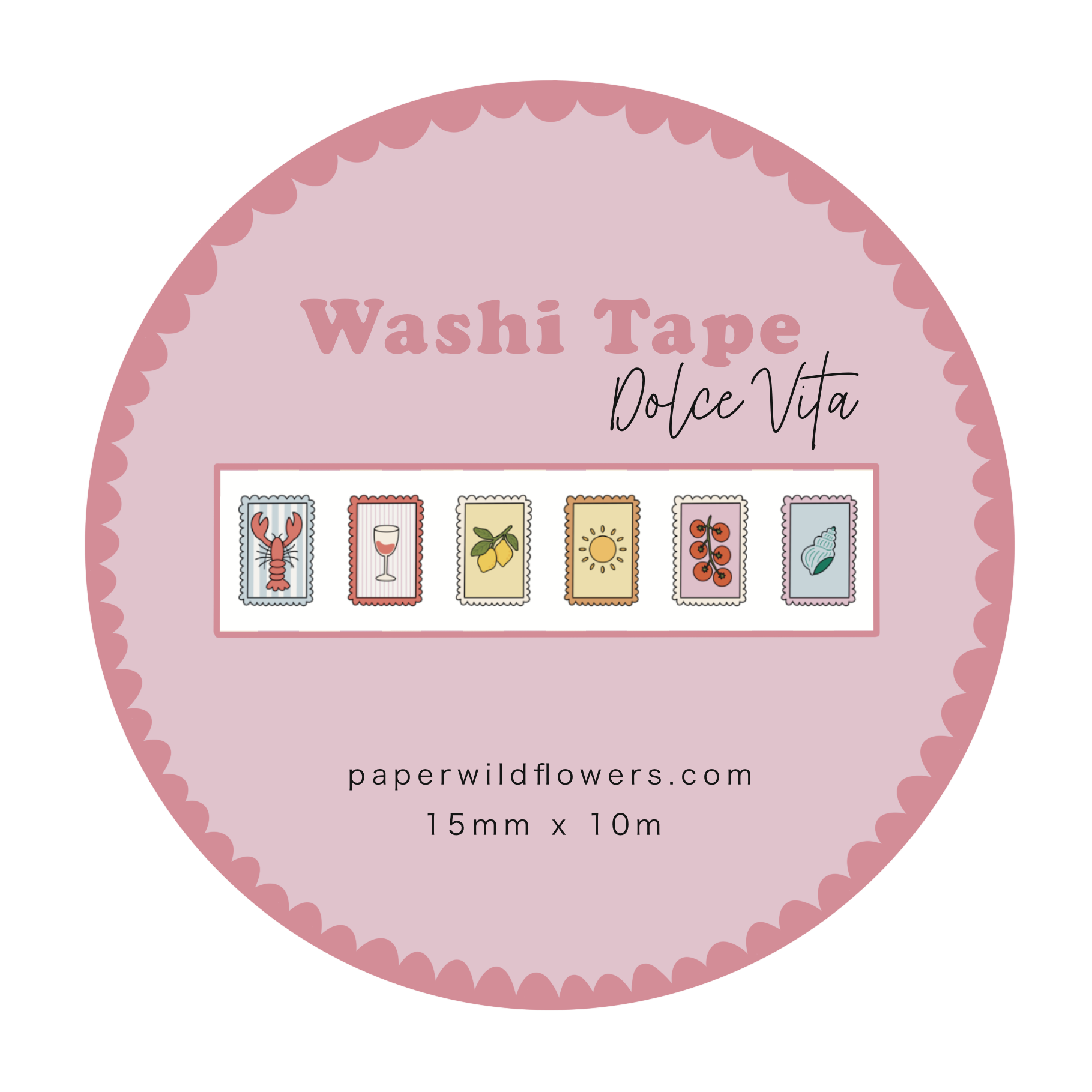 Afbeelding van de verpakkingsticker van de washi tape.