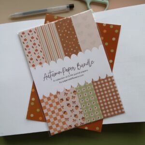 Foto van de complete herfst papier bundel.